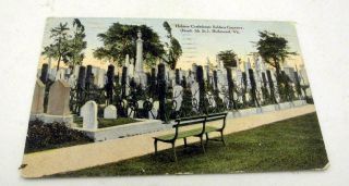Vintage Hebrew Confederate Soldiers Cemetery Richmond Va Rppc Postcard