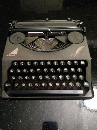 Hermes Baby Featherweight Typewriter Rare Switzerland