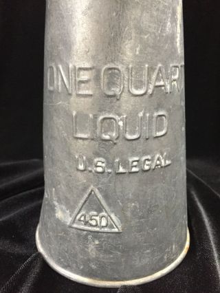 Vintage 1 Quart 450 Galvanized Metal Oil Can with Flexible Spout Gas Can 3