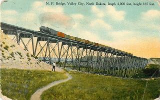1911 Northern Pacific Railroad Bridge,  Valley City,  North Dakota Postcard