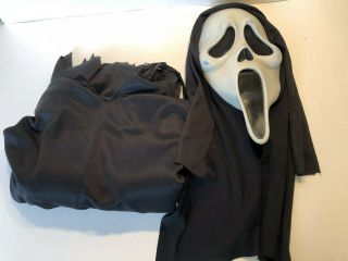Scream Ghost Face Mask Robe Cape W/hood Halloween Costume One Size Up To Size 12