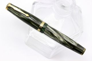 Simplex By Omas Extra - Minerva Ellittica Style - Fountain Pen - Marble Celluloid - 30s