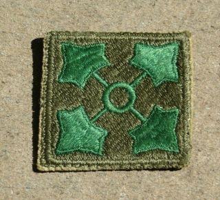 Ww2 Us Army Military 4th Infantry Division Shoulder Patch Insignia