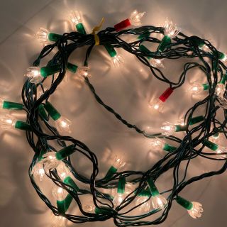2 Set Of Vintage String Christmas Lights Flower Reflectors Clear,  Bulb Replacem