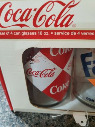 Luminarc Coca - Cola 16 - Oz.  Vintage Can Glasses Set of 4 Tab,  Sprite,  Coke,  Fanta 2