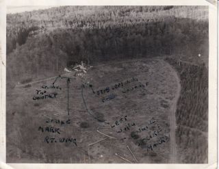 Wwii Aaf Aerial Photo Crashed B - 17 Bomber 46943 Wreck With Notes 68