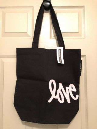 Nwt Starbucks Curtis Kulig Love Me Black And Pink Tote Bag Limited Edition 2018