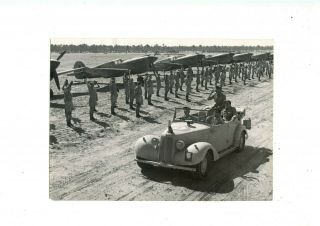 Period Press Photo King George Vi Inspecting British Airfield Africa