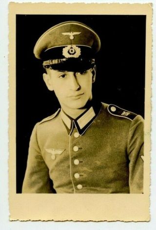 Vintage Postcard Rppc Wwii German Military Officer Uniform