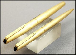 Rare Vintage Aurora 98 Gold Filled (vermeil?) Fountain And Ballpoint Pen Set