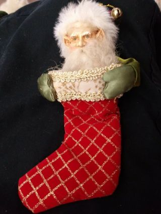 Mark Roberts Fairy Elf Christmas Santa Doll Stocking Ornament.  1990 