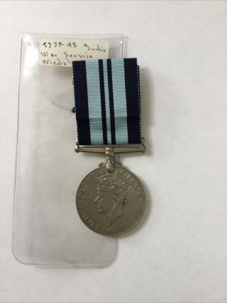 The India War Service Medal Ww2 - Official Issue