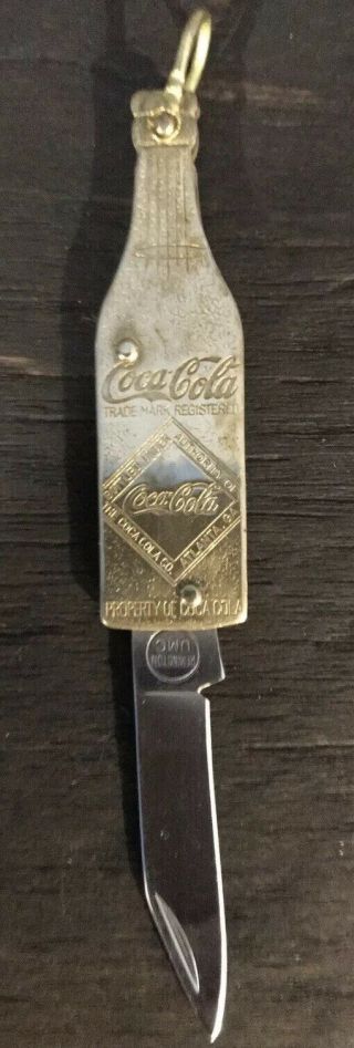 Vintage Brass Coca Cola Pocket Knife 4” Remington