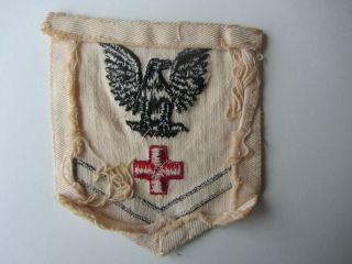 WW2 US Navy Pharmacist Mate 3rd Class Rate Rank Patch - / Worn off Uniform 2