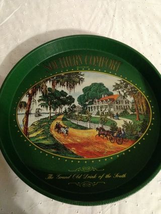 Dark Green Southern Comfort 12 " D Food Tray " The Grand Old Drink Of The South "