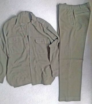 Vintage Wwii Us Army Od Shirt And Pants J