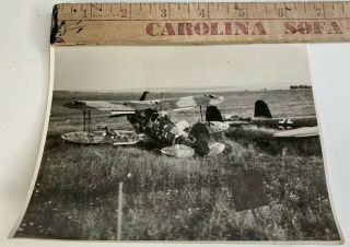 German Wwii Photo Aircraft Plane Luftwaffe Me - 110 Biplane Fighter Crash
