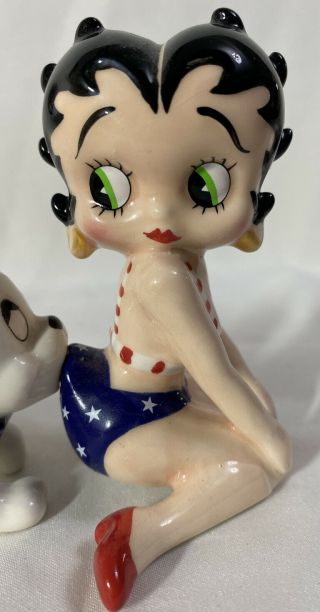 PATRIOTIC BETTY BOOP & PUDGY Salt and Pepper Shaker Set 2