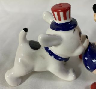 PATRIOTIC BETTY BOOP & PUDGY Salt and Pepper Shaker Set 3