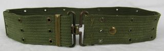 Wwii U.  S.  Army M - 1936 Pistol Belt Medium Od W/brass Buckle,  Grommets,  & Keepers