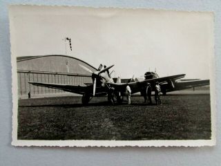Wwii Luftwaffe Photo Stuka Ju 87a In Front Of Ju 52 By Airfield Hangar