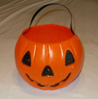 Vintage Aj Renzi Halloween Blow Mold 2 Sided Cat Pumpkin Trick Or Treat Large