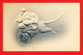 1912 Japan Japanese Embossed Art Postcard The Year Of Mouse God Deity Em37