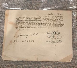Wwii Capture Papers For Browning Pistol,  Captured German Wwii,  304th Engineer