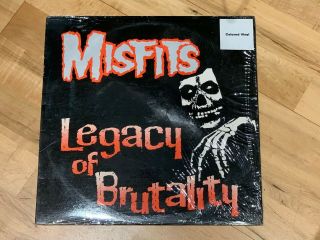 Misfits Legacy Of Brutality White Vinyl Lp W/ Pink Streaks 1986 Plan 9