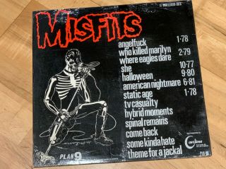 Misfits Legacy of Brutality White Vinyl LP w/ Pink Streaks 1986 Plan 9 2