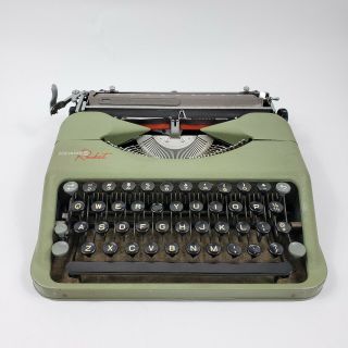 Portable Hermes Rocket Paillard Typewriter Seafoam Green Switzerland 1952