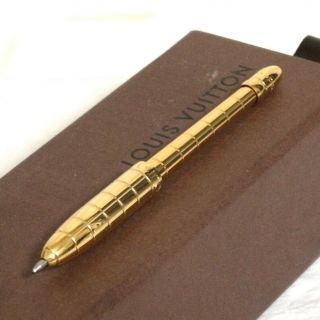 Auth Louis Vuitton Goldtone Stylo Agenda Pm Black Ink Ball Point Pen N75002 In B