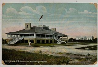 1912 Nj Postcard Spring Lake The Casino And Maloney Mansion Residence Monmouth