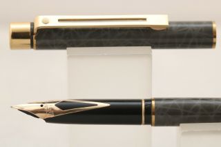 Vintage (c1985 - 91) Sheaffer Targa No.  1028s Grey Ronce Extra Fine Fountain Pen