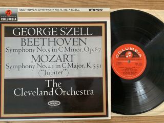 Columbia Sax2552 Beethoven Symphony No.  5 - Mozart Symphony No.  41 Jupiter Szell Exc