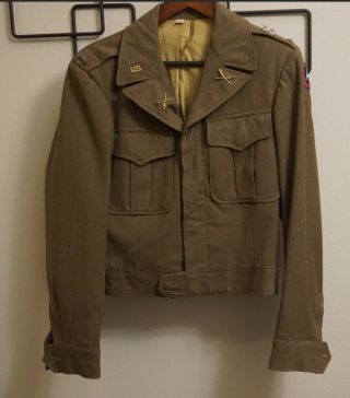 Ww2 Ike Jacket 3rd Army Infantry Officer Named
