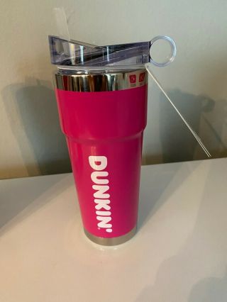 Pink Dunkin Donuts 24oz Tumbler Cup Travel Mug Insulated