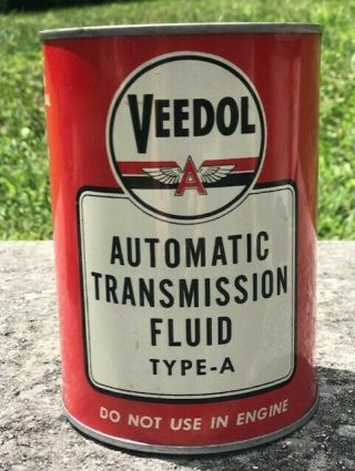 Vintage Veedol Automatic Transmission Fluid Type A - 1 Quart Tin Can