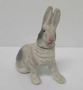 Vintage Paper Mache Composition Easter Bunny Rabbit Candy Container Yz3754