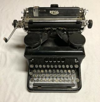 Vintage Royal Typewriter Model Khm Home Display Decor Glass Sides