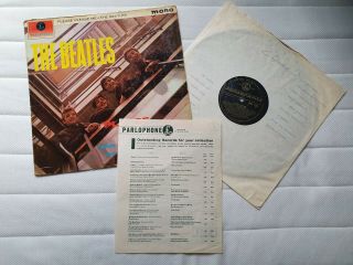 The Beatles - Please Please Me 1963 1st Black & Gold Mono Lp,  Parlophone Flyer.