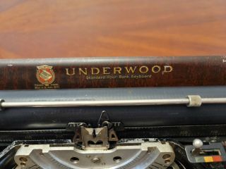 Antique Underwood Standard 4 bank Portable Typewriter with Case 1929 2