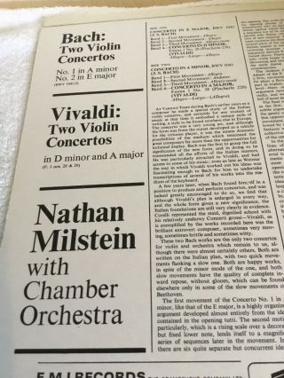 Nathan Milstein SAX - 5285 1 (S1.  36010) Bach 2 Violins Concerto First Press Uk 3