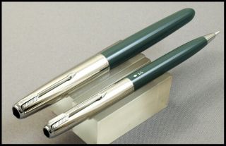 Parker 51 Special Navy Gray Fountain Pen And Liquid Lead Pen Set