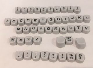 Vtg 1969 Hermes 3000 Typewriter Complete Set Keyboard Key Top White Keys
