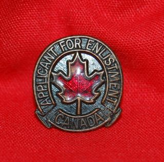 Canada Applicant For Enlistment Service Lapel Pin Badge