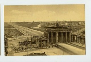 Vintage Postcard Brandenburg Gate Berlin Germany Ruins After Wwii Damage