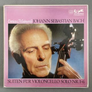 B551 Enrico Mainardi Bach Suites For Cello No.  1 - 6 4lp Eurodisc 76 069 Xk Stereo