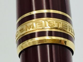 Y5230 MONTBLANC MEISTERSTUCK 144 Fountain Pen Burgundy Red 14K Gold 585 3