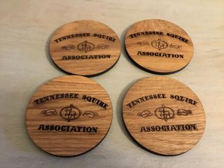 Jack Daniels Tennessee Squire Wooden Coasters Set Of 4